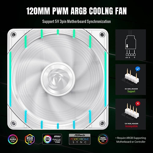 Tornado T12 ARGB WHITE<br>100280130063 - imagen 6
